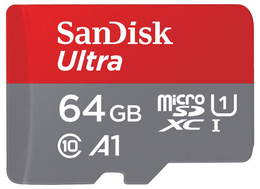 Memorijska kartica microSDXC SanDisk Ultra Android A1, 64Gb, Klasa 10 / UHS-1 U1, S adapterom SDSQUAB-064G-GN6MA