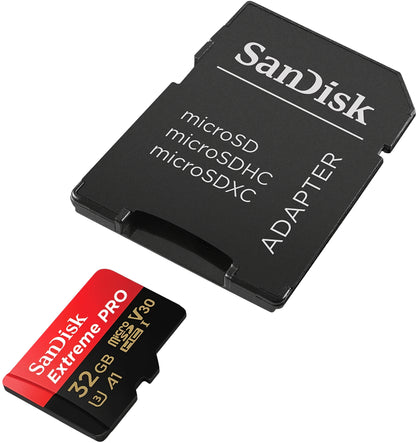 Memorijska kartica microSDHC SanDisk Extreme Pro, 32Gb, Klasa 10 / UHS-1 U3, S adapterom SDSQXCG-032G-GN6MA