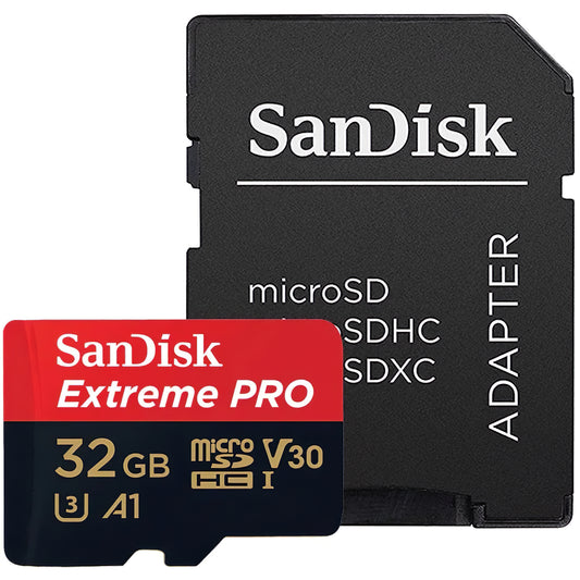 Memorijska kartica microSDHC SanDisk Extreme Pro, 32Gb, Klasa 10 / UHS-1 U3, S adapterom SDSQXCG-032G-GN6MA