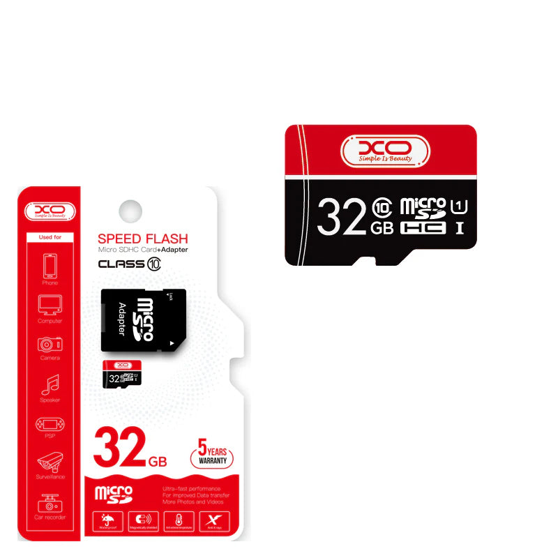 microSDHC memorijska kartica XO Design Speed Flash, 32Gb, Klasa 10 / UHS-1 U3, S adapterom