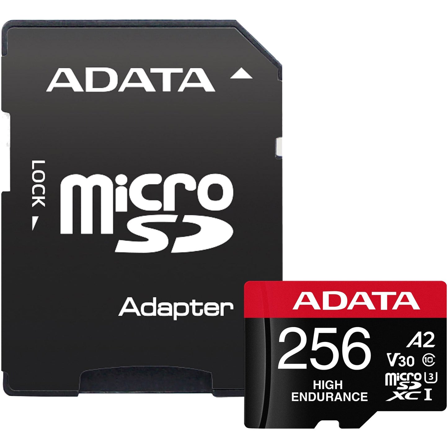 Memorijska kartica microSDXC Adata High Endurance, 256Gb, Klasa 10 / UHS-1 U3, S adapterom AUSDX256GUI3V30SHA2-RA1