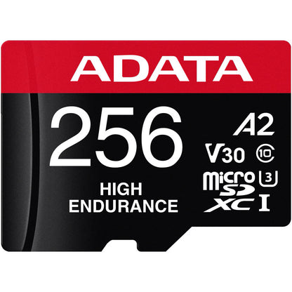 Memorijska kartica microSDXC Adata High Endurance, 256Gb, Klasa 10 / UHS-1 U3, S adapterom AUSDX256GUI3V30SHA2-RA1