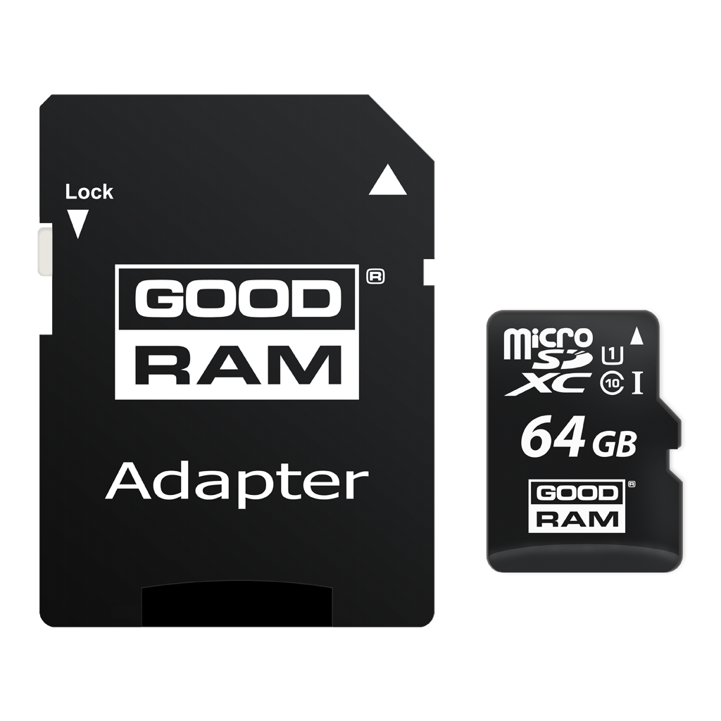 microSDXC memorijska kartica GoodRam, 64Gb, Klasa 10 / UHS-1 U1, S adapterom M1AA-0640R12