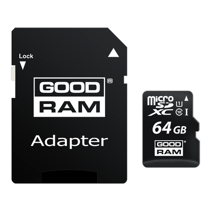 microSDXC memorijska kartica GoodRam, 64Gb, Klasa 10 / UHS-1 U1, S adapterom M1AA-0640R12