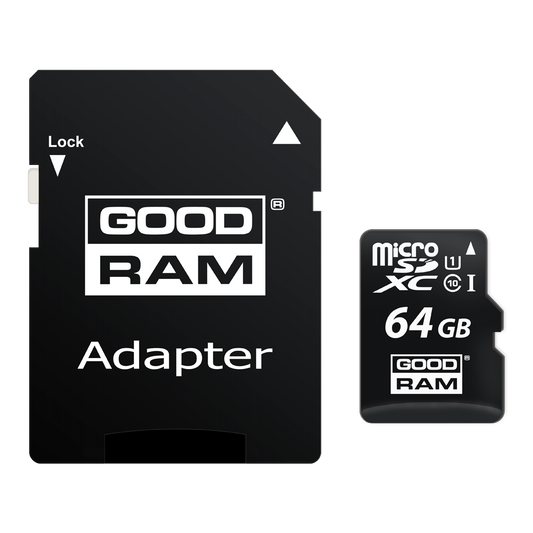 microSDXC memorijska kartica GoodRam, 64Gb, Klasa 10 / UHS-1 U1, S adapterom M1AA-0640R12