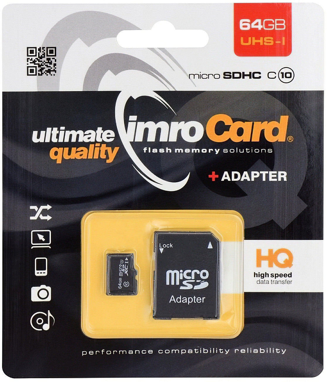 Memorijska kartica microSDXC Imro, 64Gb, Klasa 10 / UHS-1 U1, S Adapterom