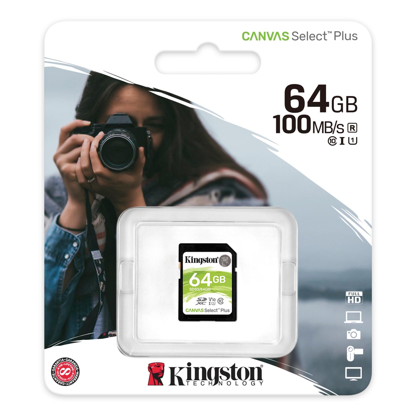 SDXC memorijska kartica Kingston Canvas Select Plus, 64Gb, Klasa 10 / UHS-1 U1 SDS2/64GB