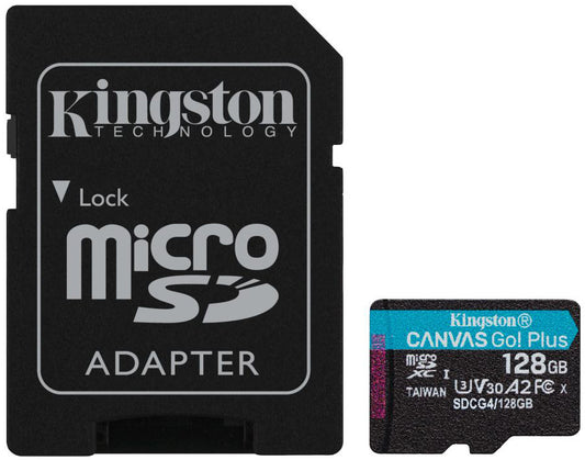 Memorijska kartica microSDXC Kingston Canvas Go Plus Android A2, 128Gb, Klasa 10 / UHS-1 U3, S adapterom SDCG4/128GB