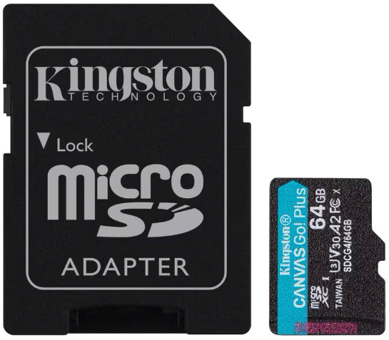 Memorijska kartica microSDXC Kingston Canvas Go Plus Android A2, 64Gb, Klasa 10 / UHS-1 U3, S Adapterom SDCG4/64GB