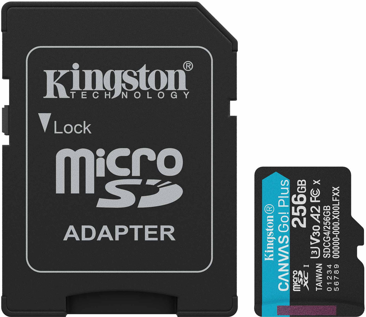 Memorijska kartica microSDXC Kingston Canvas Go Plus Android A2, 256Gb, Klasa 10 / UHS-1 U3, S adapterom SDCG4/256GB