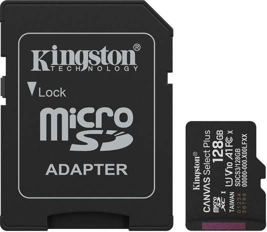 Memorijska kartica microSDXC Kingston Canvas Select Plus Android A1, 128Gb, Klasa 10 / UHS-1 U1, S adapterom SDCS3/128GB