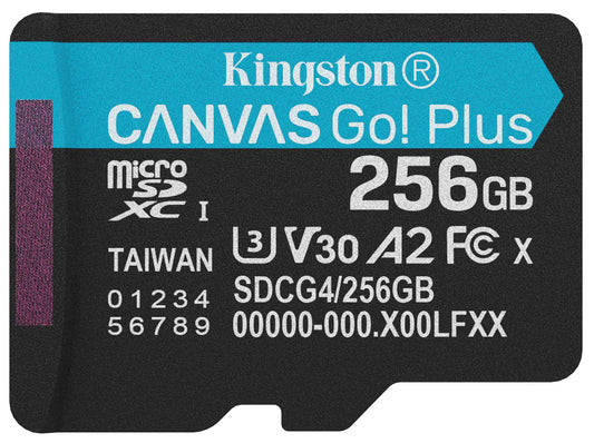 Memorijska kartica microSDXC Kingston Canvas Go Plus Android A2, 256Gb, Klasa 10 / UHS-1 U3 SDCG4/256GBSP