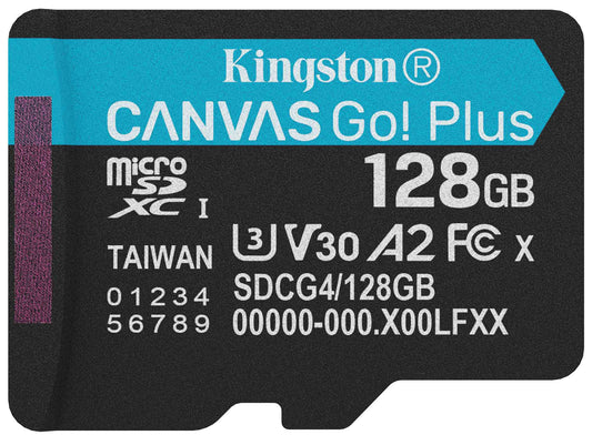 Memorijska kartica microSDXC Kingston Canvas Go Plus Android A2, 128Gb, Klasa 10 / UHS-1 U3 SDCG4/128GBSP