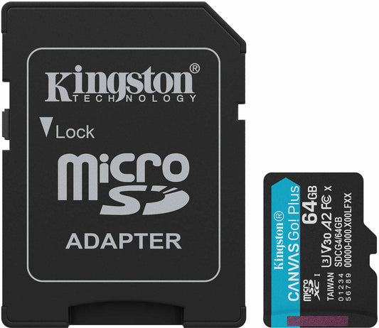 Memorijska kartica microSDXC Kingston Canvas Go Plus Android A2, 64Gb, Klasa 10 / UHS-1 U3, S Adapterom SDCG4/64GB