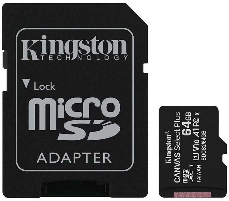 Memorijska kartica microSDXC Kingston Canvas Select Plus Android A1, 64Gb, Klasa 10 / UHS-1 U1, s adapterom SDCS2/64GB