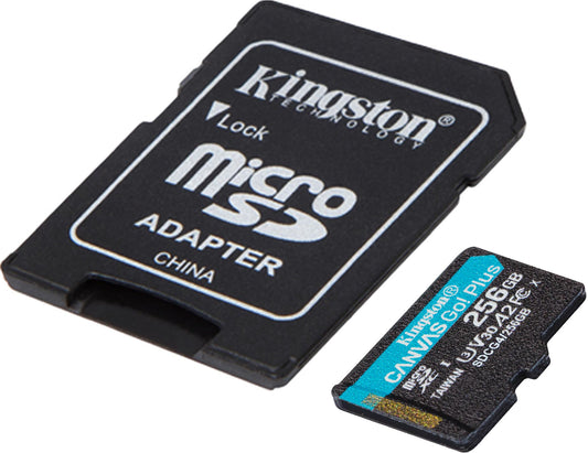 Memorijska kartica microSDXC Kingston Canvas Go Plus Android A2, 256Gb, Klasa 10 / UHS-1 U3, S adapterom SDCG4/256GB