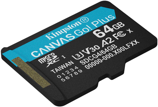 Memorijska kartica microSDXC Kingston Canvas Go Plus Android A2, 64Gb, Klasa 10 / UHS-1 U3 SDCG4/64GBSP