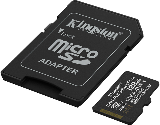 Memorijska kartica microSDXC Kingston Canvas Select Plus Android A1, 128Gb, Klasa 10 / UHS-1 U1, S adapterom SDCS3/128GB