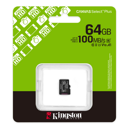 Memorijska kartica microSDXC Kingston Canvas Select Plus Android A1, 64Gb, Klasa 10 / UHS-1 U1 SDCS3/64GBSP