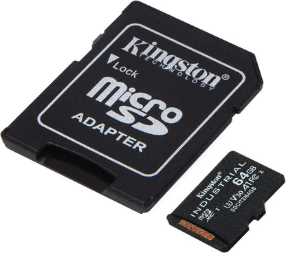 Memorijska kartica microSDXC Kingston Industrial, 64Gb, Klasa 10 / UHS-1 U3, S adapterom SDCIT2/64GB
