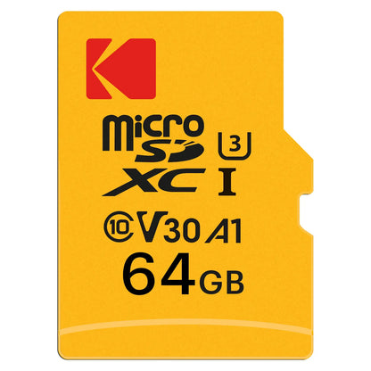 Memorijska kartica microSDXC Kodak Ultra Performance, 64Gb, Klasa 10 / UHS-1 U3, s adapterom EKMSDM64GXC10HPRK