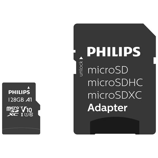 Memorijska kartica microSDXC Philips, 128Gb, Klasa 10 / UHS-1 U1, S adapterom FM12MP45B/10