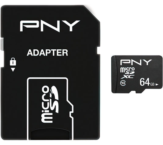 Memorijska kartica microSDXC PNY Performance Plus, 64Gb, Klasa 10, S adapterom P-SDU64G10PPL-GE