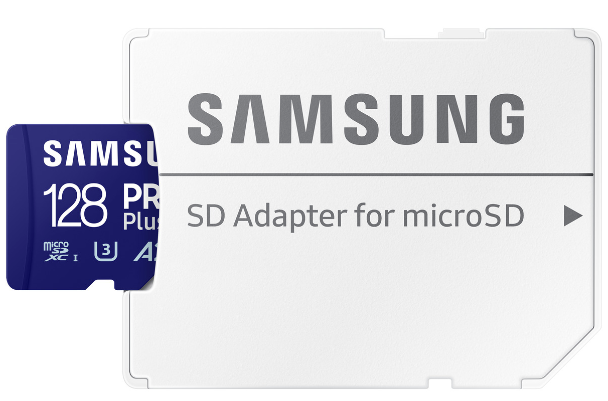 Memorijska kartica microSDXC Samsung PRO Plus, 128Gb, Klasa 10 / UHS-1 U3, S adapterom MB-MD128SA/EU