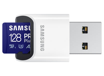 Memorijska kartica microSDXC Samsung PRO Plus, 128Gb, Klasa 10 / UHS-1 U3, s čitačem kartica MB-MD128SB/WW