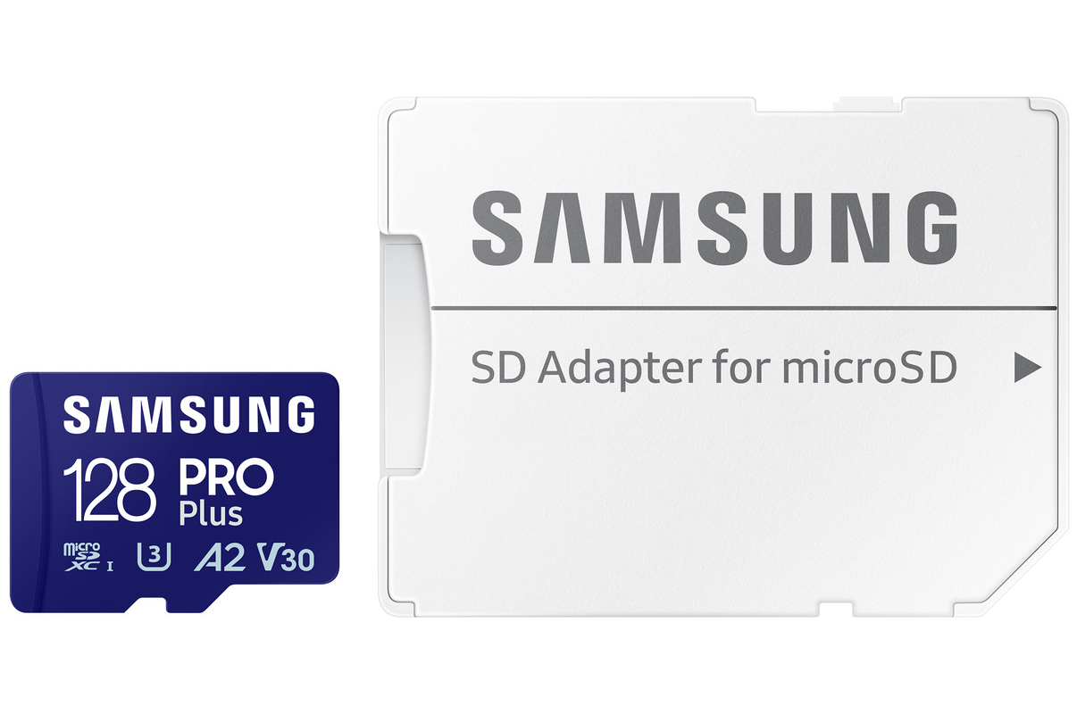 Memorijska kartica microSDXC Samsung PRO Plus, 128Gb, Klasa 10 / UHS-1 U3, S adapterom MB-MD128SA/EU