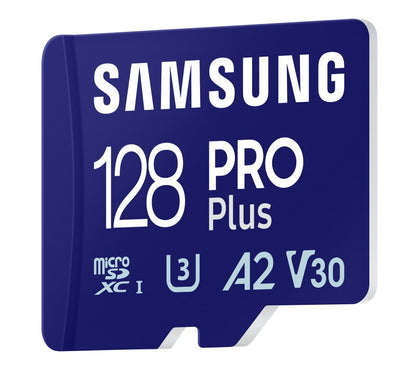 Memorijska kartica microSDXC Samsung PRO Plus, 128Gb, Klasa 10 / UHS-1 U3, s čitačem kartica MB-MD128SB/WW
