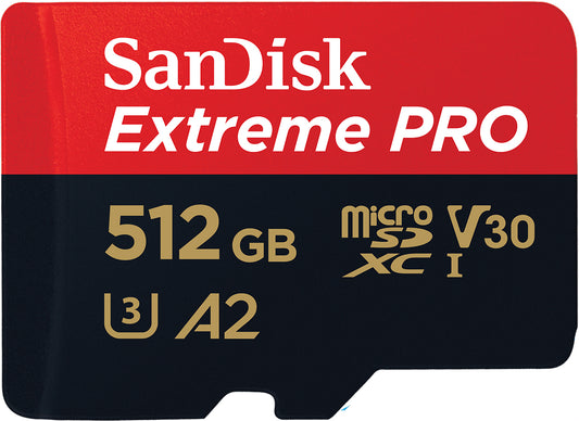 Memorijska kartica microSDXC SanDisk Extreme Pro, 512Gb, Klasa 10 / UHS-1 U3, S adapterom SDSQXCD-512G-GN6MA