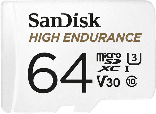 Memorijska kartica microSDXC SanDisk High Endurance, 64Gb, Klasa 10 / UHS-1 U3, S adapterom SDSQQNR-064G-GN6IA