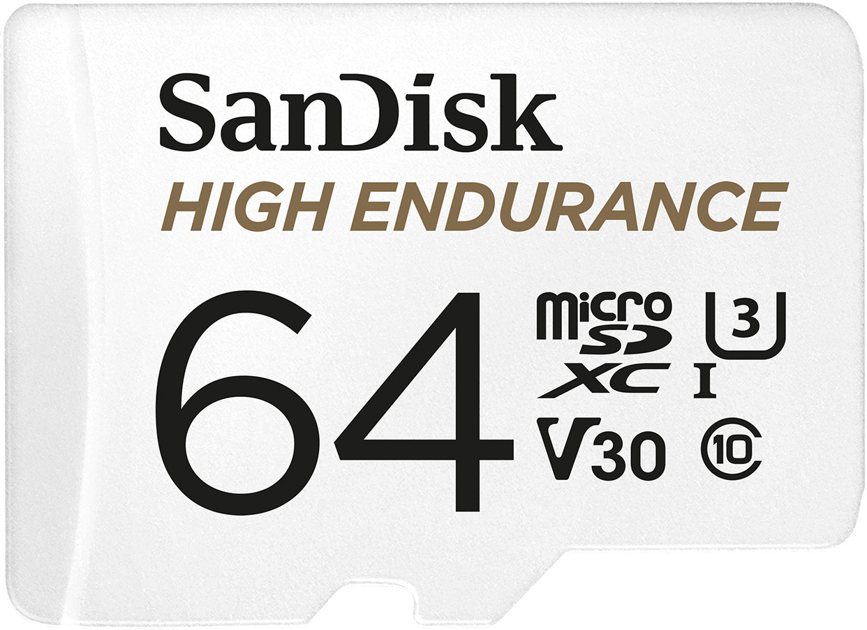 Memorijska kartica microSDXC SanDisk High Endurance, 64Gb, Klasa 10 / UHS-1 U3, S adapterom SDSQQNR-064G-GN6IA