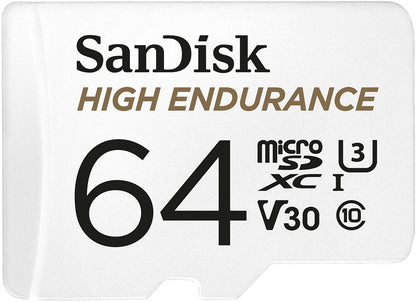 Memorijska kartica microSDXC SanDisk High Endurance, 64Gb, Klasa 10 / UHS-1 U3, S adapterom SDSQQNR-064G-GN6IA
