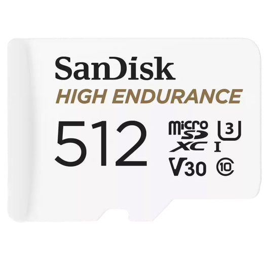 Memorijska kartica microSDXC SanDisk High Endurance, 512Gb, Klasa 10 / UHS-1 U3, S adapterom SDSQQNR-512G-GN6IA