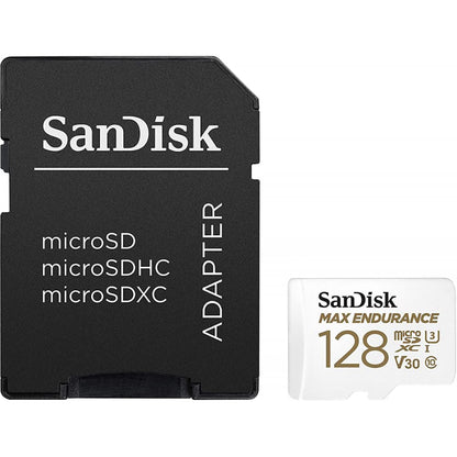 Memorijska kartica microSDXC SanDisk MAX Endurance, 128Gb, Klasa 10 / UHS-1 U3, S adapterom SDSQQVR-128G-GN6IA