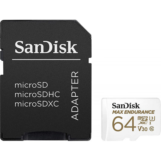 Memorijska kartica microSDXC SanDisk MAX Endurance, 64Gb, Klasa 10 / UHS-1 U3, S adapterom SDSQQVR-064G-GN6IA