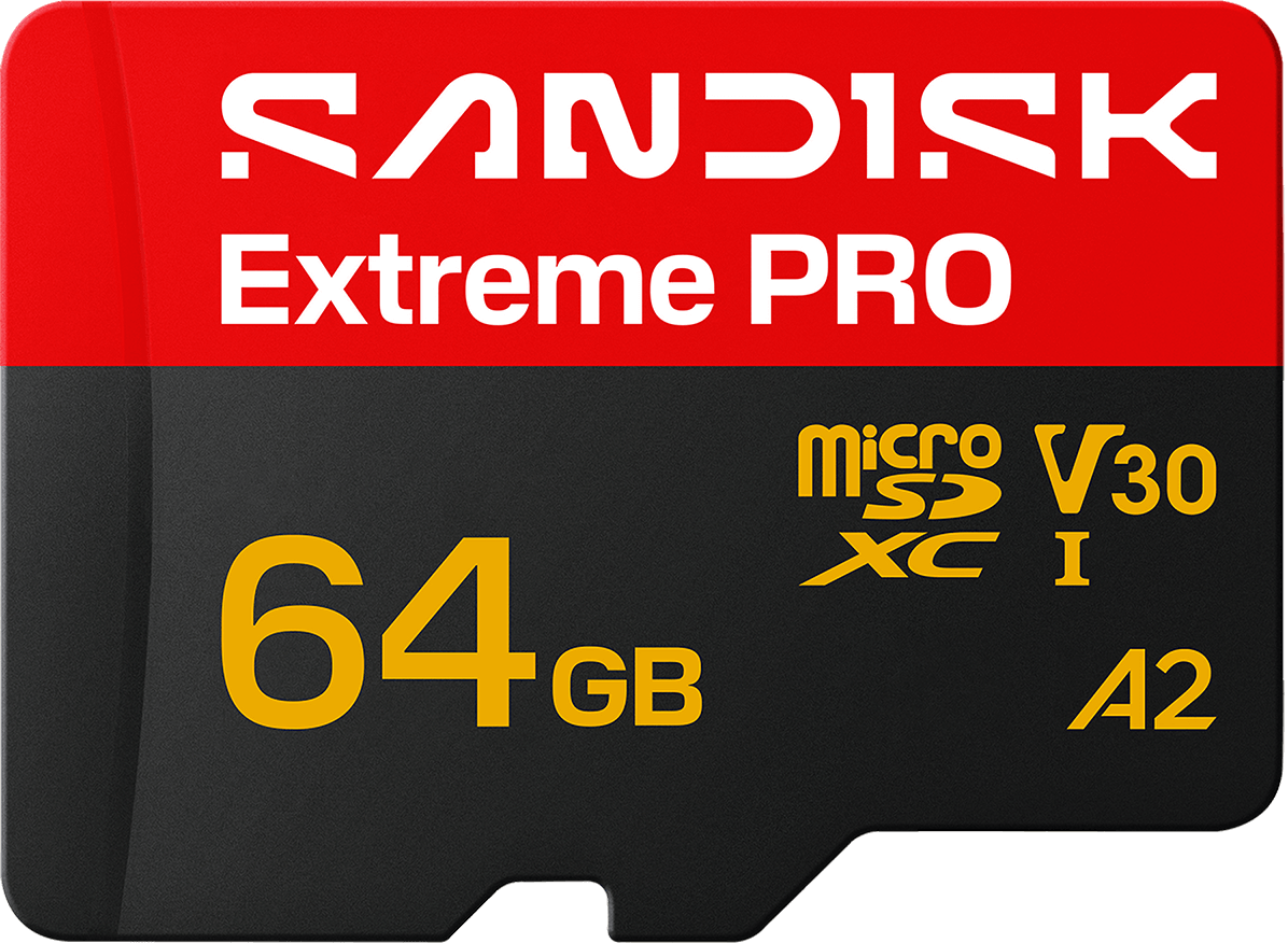 Memorijska kartica microSDXC SanDisk Extreme Pro A2, 64Gb, Klasa 10 / UHS-1 U3, S adapterom SDSQXCU-064G-GS6MA