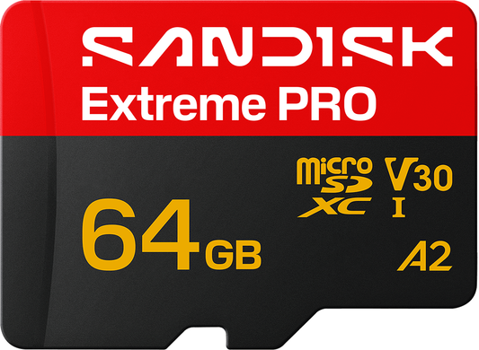 Memorijska kartica microSDXC SanDisk Extreme Pro A2, 64Gb, Klasa 10 / UHS-1 U3, S adapterom SDSQXCU-064G-GS6MA