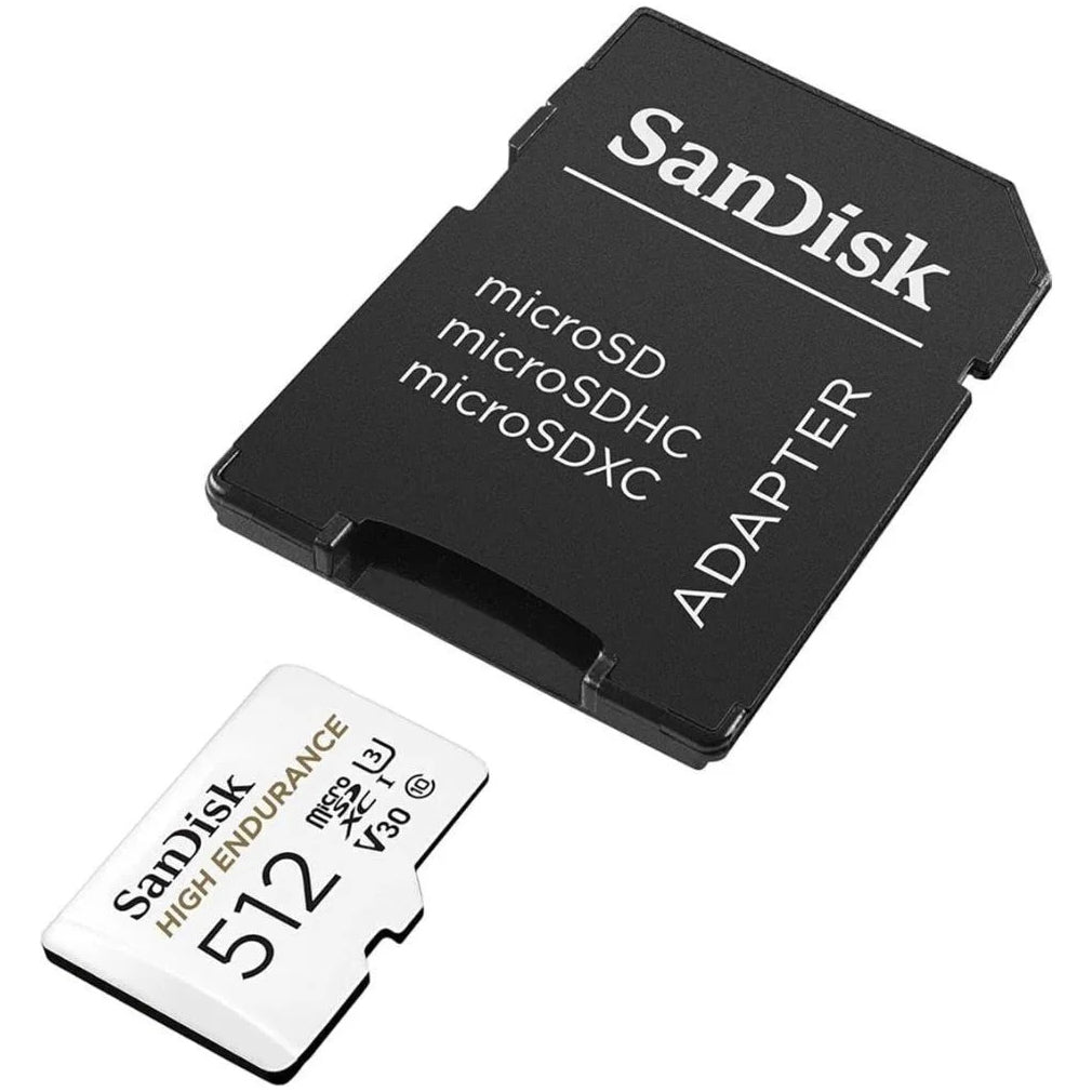 Memorijska kartica microSDXC SanDisk High Endurance, 512Gb, Klasa 10 / UHS-1 U3, S adapterom SDSQQNR-512G-GN6IA
