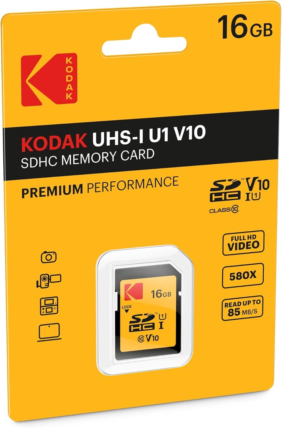 SDHC memorijska kartica Kodak Premium Performance, 16Gb, Klasa 10 / UHS-1 U1 EKMSD16GHC10K