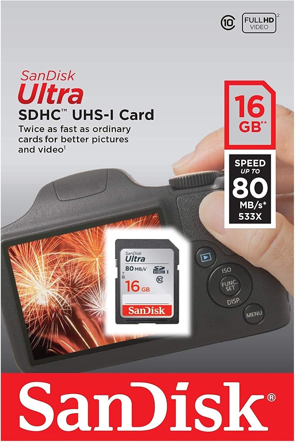 SDHC memorijska kartica SanDisk Ultra, 16Gb, Klasa 10 SDSDUNC-016G-GN6IN