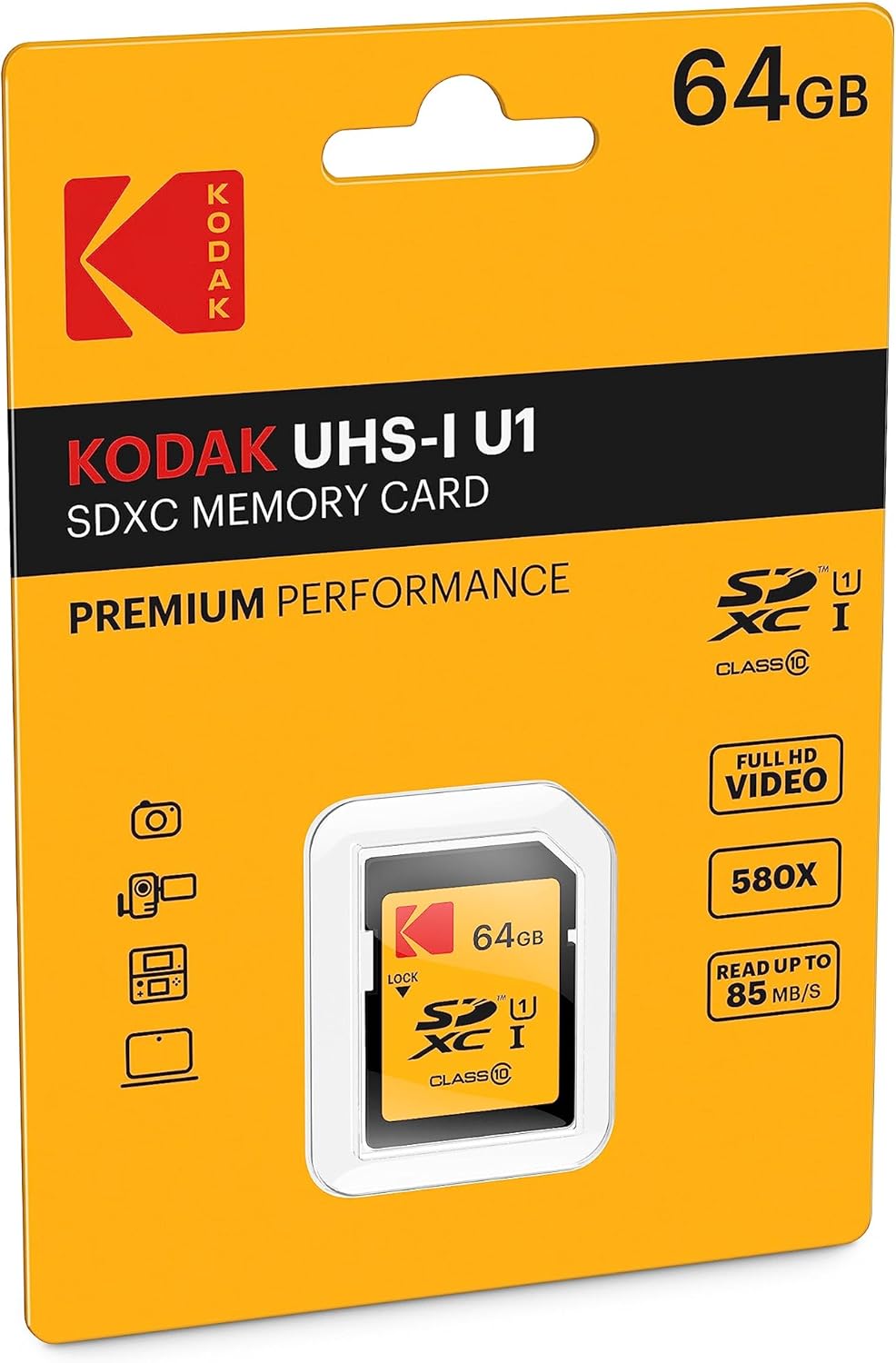 SDXC memorijska kartica Kodak, 64Gb, Klasa 10 / UHS-1 U1 EKMSD64GXC10K