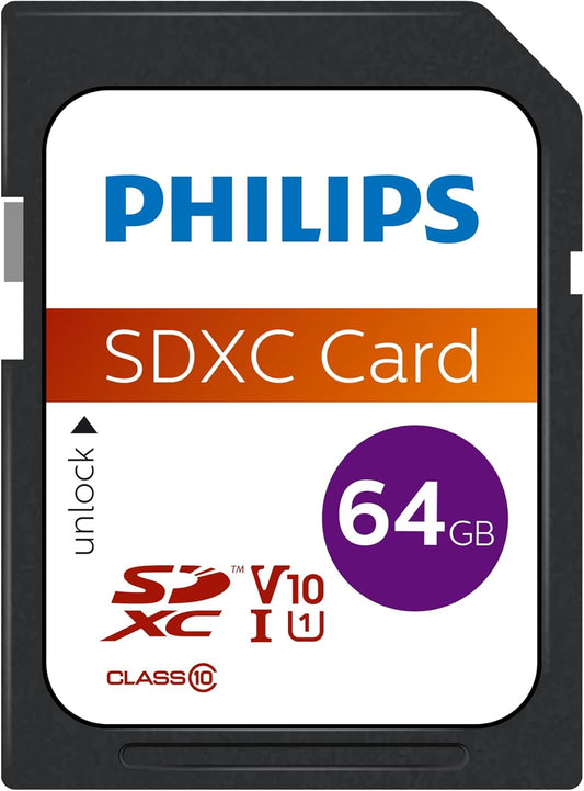 Memorijska kartica SDXC Philips, 64Gb, Klasa 10 / UHS-1 U1 FM64SD55B/00