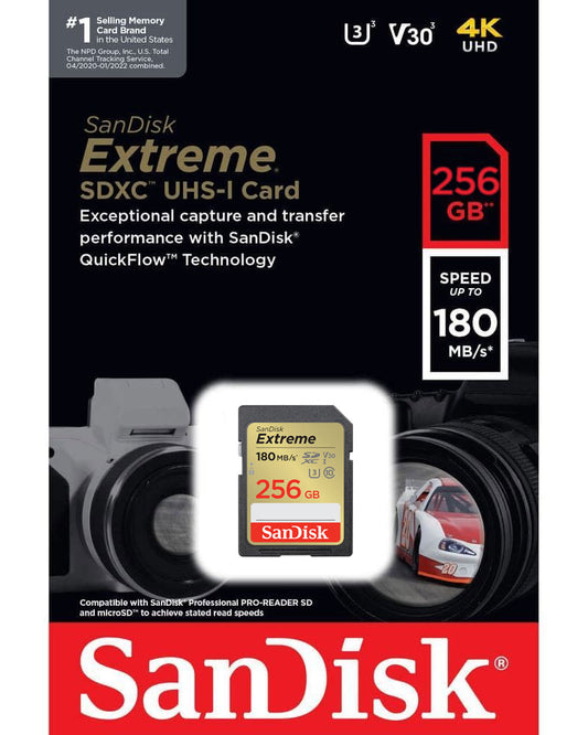 SDXC memorijska kartica SanDisk Extreme, 256Gb, Klasa 10 / UHS-1 U3 SDSDXVV-256G-GNCIN