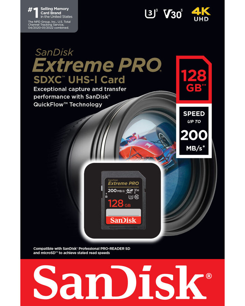 SDXC memorijska kartica SanDisk Extreme Pro, 128Gb, Klasa 10 / UHS-1 U3 SDSDXXD-128G-GN4IN