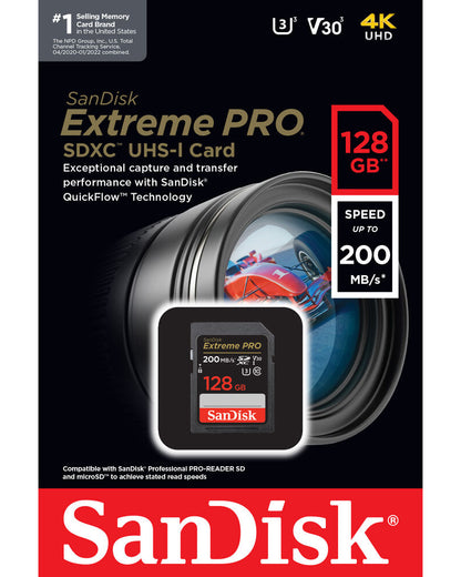 SDXC memorijska kartica SanDisk Extreme Pro, 128Gb, Klasa 10 / UHS-1 U3 SDSDXXD-128G-GN4IN