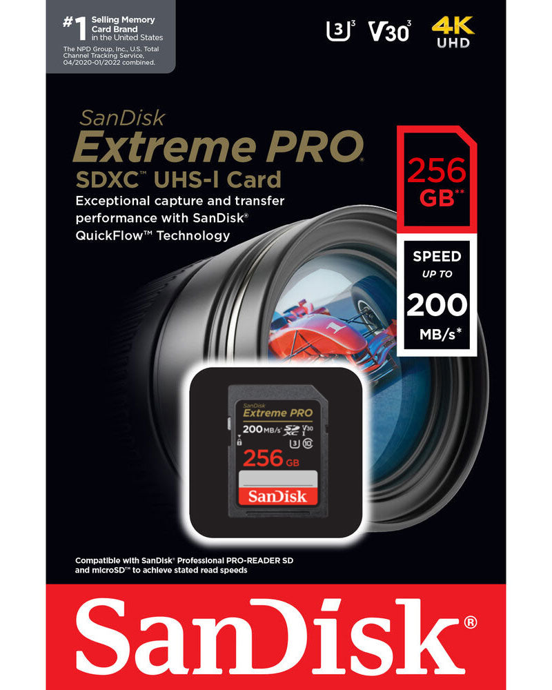 SDXC memorijska kartica SanDisk Extreme Pro, 256Gb, Klasa 10 / UHS-1 U3 SDSDXXD-256G-GN4IN