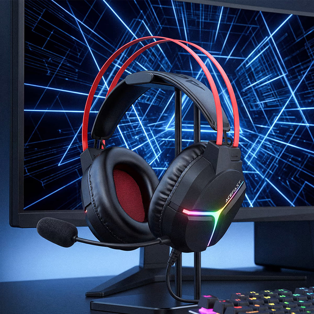 Gaming slušalice 3,5mm Acefast H16, RGB, 2m, Crne